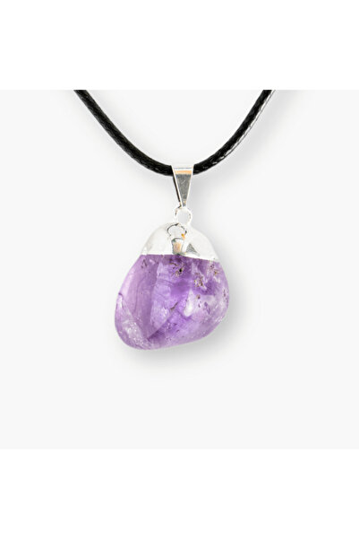 craftmystic Colier cu piatră rulată de ametist - Calm și protecție spirituală