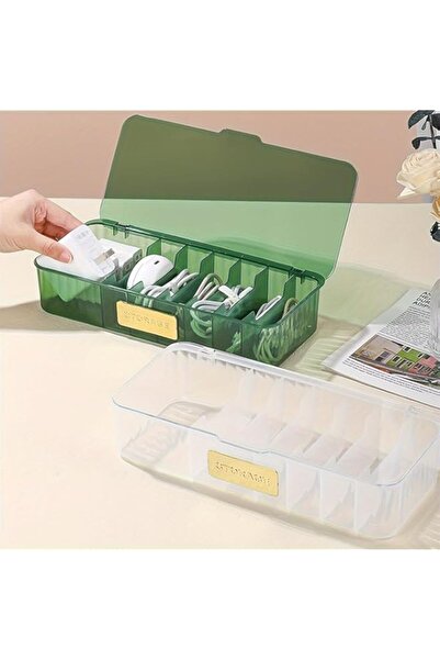 Generic 1pc Clear White Cable Organizer Box - Transparent Dust-Proof Desktop ...
