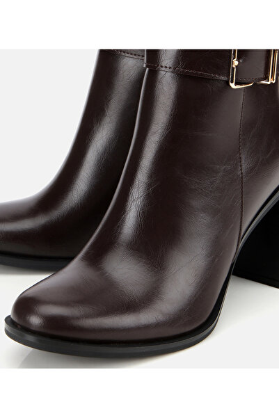 Hotiç Kadın Kahverengi Tokalı Topuklu Bilekte Bot