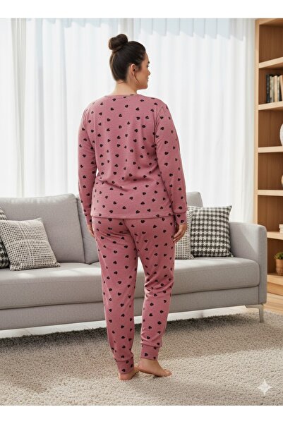 FAMES PİJAMA Women's Pink Combed Cotton Pajama Set