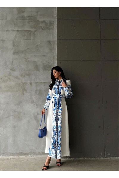 suphias Atlas Fabric Dress (Belt Included)