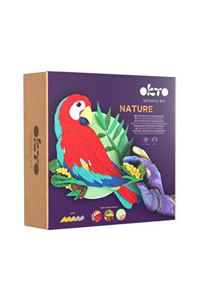 OKTO Set pictura 3D cu argila usoara, Nature - Macaw