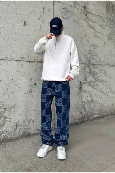 serline Desenli Baggy Pantolon