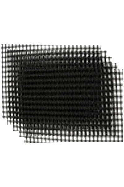 Quasar & Co. Set 5 folii gratar, foi teflon, perforate, antiaderente, rezistente temperaturi mari, 40x33cm,negru