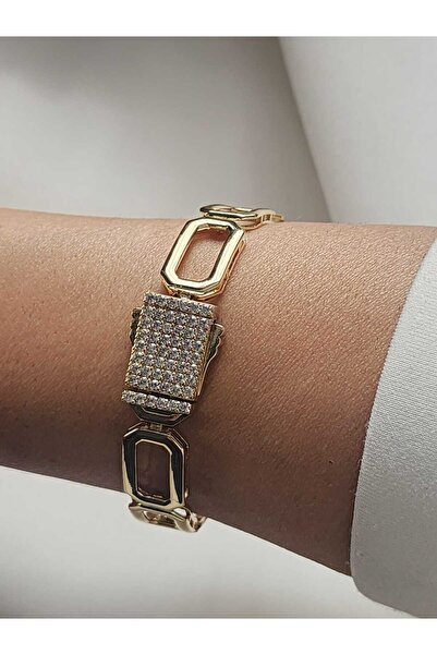 ZÜLİSCH GURMET ÇELİK BİLEKLİK XUPİNG GOLD ZİRKON TAŞLI MODEL PASLANMAZ SUYA D...