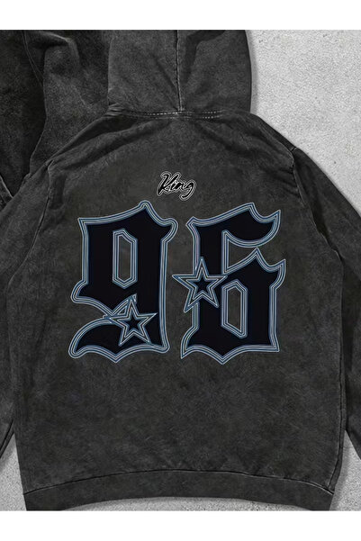 Touz Moda Πλενόμενο φούτερ 96 Retro με τύπωμα Vintage με κουκούλα