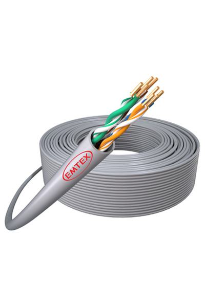 Home Long Cat5e internet cable with 24awg durability, Emtex brand.