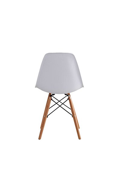 Danube Home Stork Set of 2 Dining Chairs - White & Beech, Engineered Wood & Metal, Stylish 2-Seater