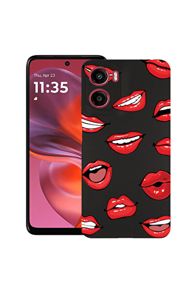 bestcase Carcasă ultra subțire TPU pentru Motorola Moto G06, model buze - săr...