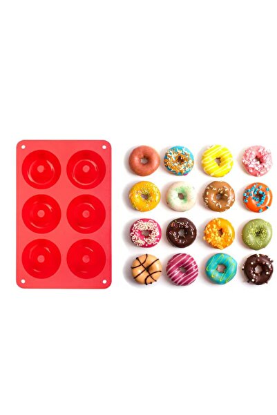 Quasar & Co. Confectionery/pastry set, 27 macaron sheet, 6 donut molds, 3 jelly molds, silicone, red-purple