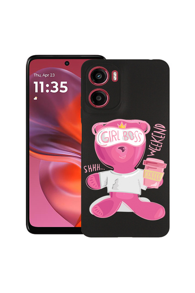 bestcase TPU ултра тънък калъф за Motorola Moto G06, плюшено мече - Gril Boss...