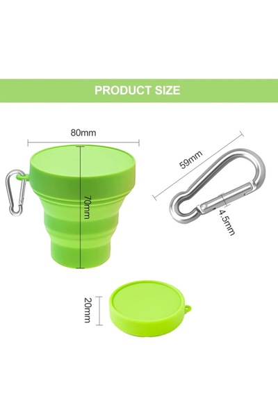 MagiSel Set 2 bucati cani pliabile din silicon, cu capac plastic, reutilizabile pentru picnic, camping, drum