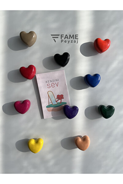 FAME PEYZAJ 10 Adet Kalpli Rengarenk Buzdolabı Magneti, El Yapımı Fotoğraf Ve...