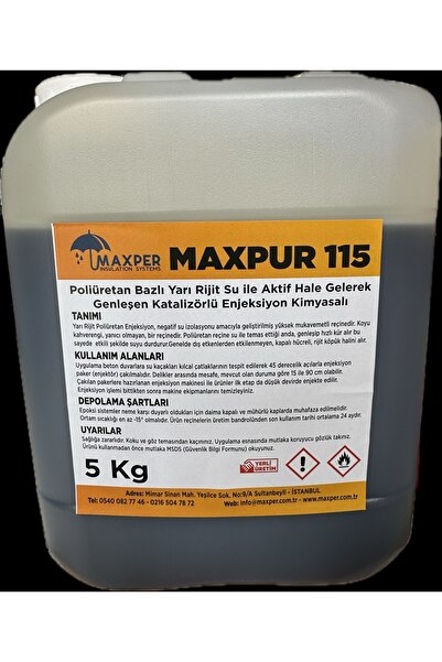 Maxper PUR 115 - POLİÜRETAN ENJEKSİYON REÇİNESİ 5 KG
