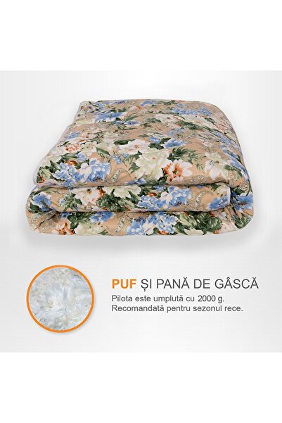 Pernador Duvet with 15% goose down and feather, 210x240 cm, Blue flowers