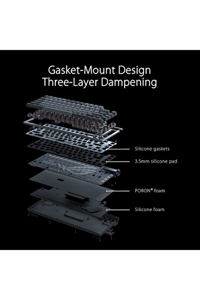 ASUS Tastatura Gaming Wireless ROG AZOTH, Swithuri ROG NX, Ecran OLED, ROG SpeedNova Wireless, Alb