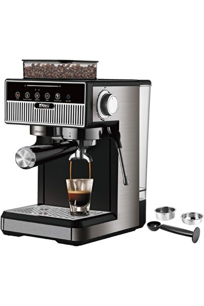 Fipka ماكينة صنع قهوة إسبريسو احترافية من DSP مصنوعة من الفولاذ المقاوم للصدأ للاستخدام المنزلي، سعة 1.7 لتر، ضغط 20 بار، إسبريسو C