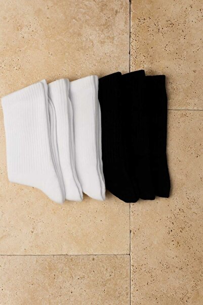 bahia butik aksesuar جوارب نسائية بلون واحد، عبوة من 6 قطع، مناسبة للتنس والج...