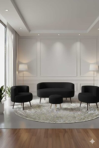 eda hacıoğlu edam bedding group Modern Tasarımlı Teddy Kumaşlı 4'lü Oturma Grubu