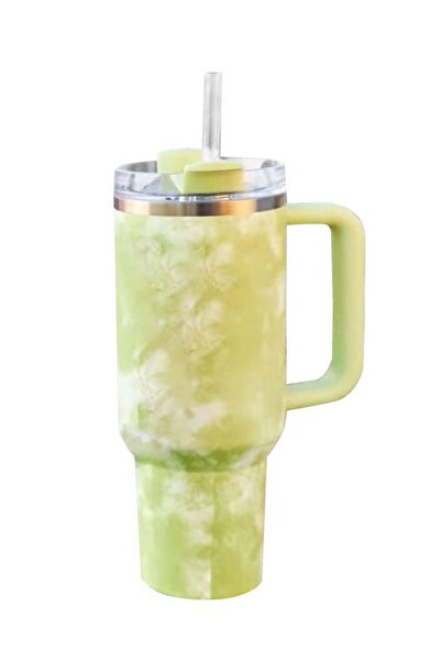 COOYA 40oz Tumbler With Handle Travel Mug Straw Covers Cup with Lid Insulated Stainless Steel(Green）