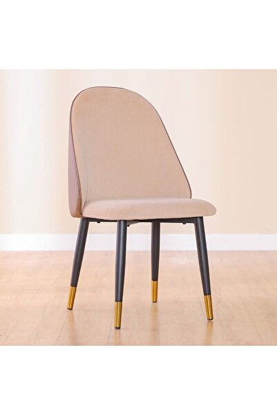 Danube Home Flamingo Dining Chair Set of 2 - Grey Marble & Brown Faux Leather, Metal Frame, Stylish Upholstery