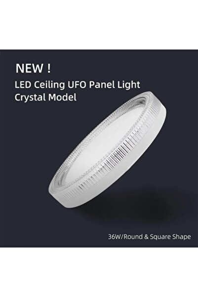 Tescomak Round LED ceiling light, cold white light, crystal design 24W 5 pc