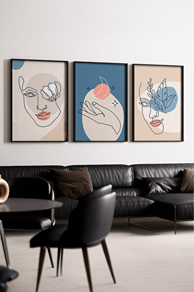 huhuli Tablou abstract cu ramă neagră din lemn Huhu139