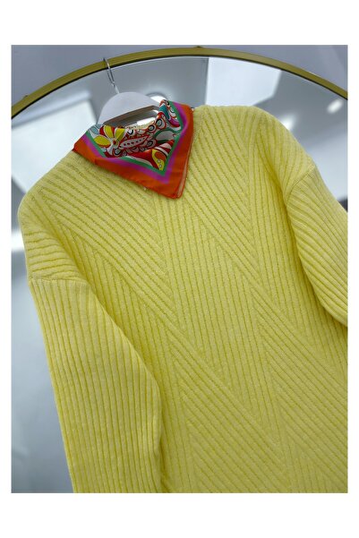 YEDİLALE Cross Striped Knit Tunic