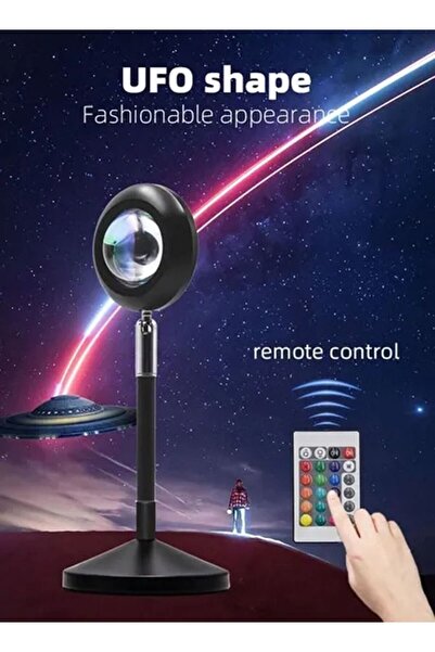 fulina مصابيح غروب الشمس مع جهاز تحكم عن بعد متغير الألوان بـ 16 لونًا، مصابيح طاولة إسقاط لغرفة النوم