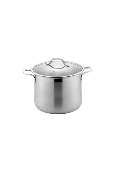 Bohmann Stainless steel pot, stainless handles, glass lid. 11.1 liters, BH 2621