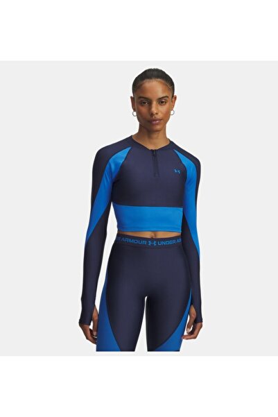 Under Armour Kadın UA HeatGear Rib 1/4 Fermuarlı Uzun Kollu T-Shirt 6003981-403