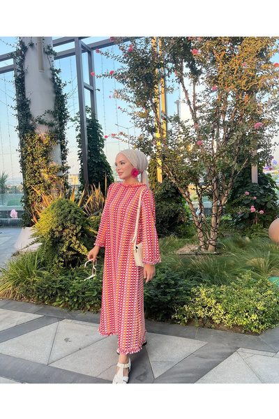 Trend Marfa Colorful Ruffle Detailed Dress