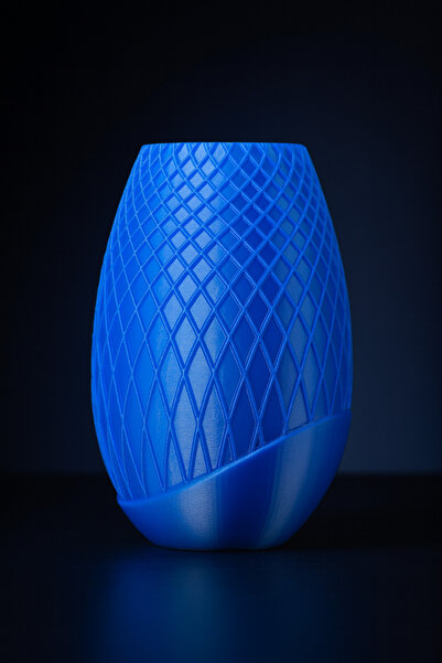 COSMOLAB3D Modern Mavi Desenli Vazo 15x10 cm
