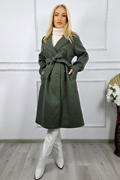 FashionForYou Melanda padded coat, with buttons and drawstring, Dark green, Size S/M/L, OneSize