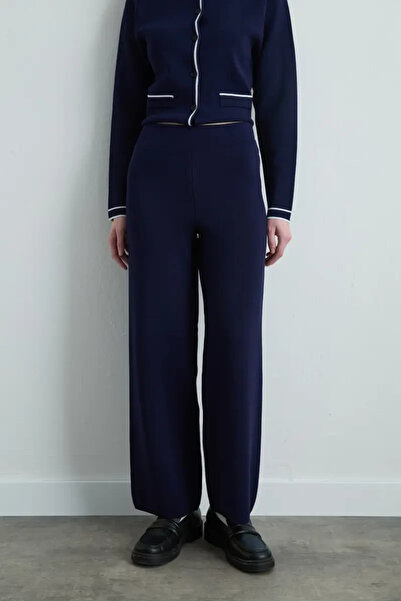 Gusto Bol Paça Triko Pantolon - Lacivert