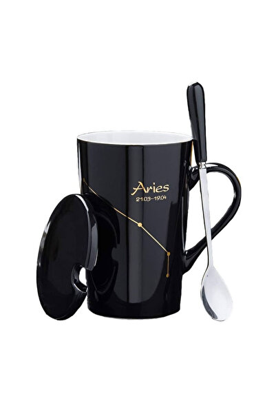 OEM Set cadou cana ceramica, culoare Negru, Berbec