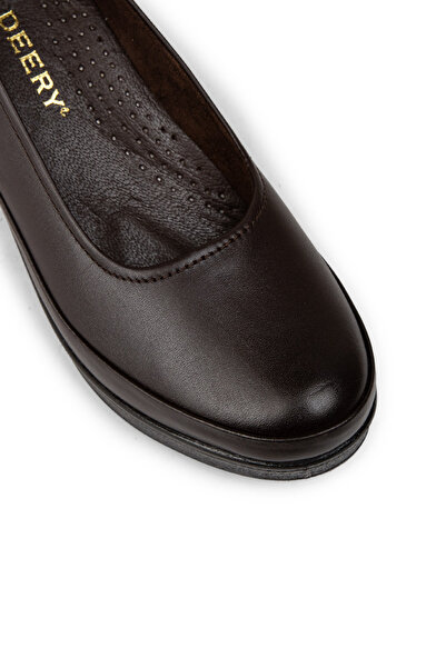 Deery Women's Genuine Leather Brown Wedge Heel Casual Shoes