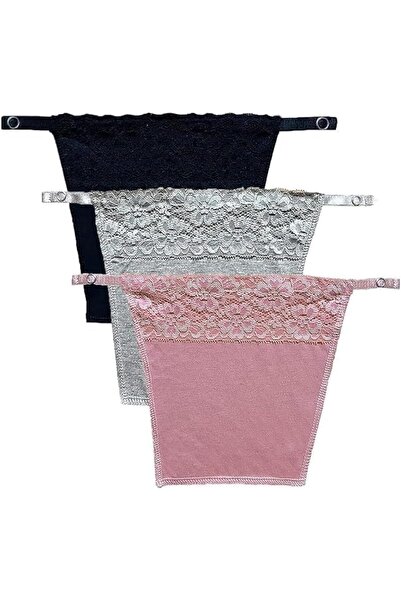 Glamroot Women's Cotton Camisole Cleavage Cover Clip-on Mock Lace Camisecret