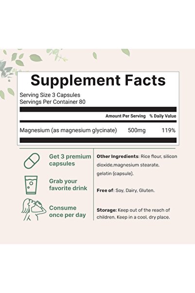 Micro ingredients Magnesium Glycinate 400mg with Vitamin C - 200 Capsules, Elemental Magnesium 400mg