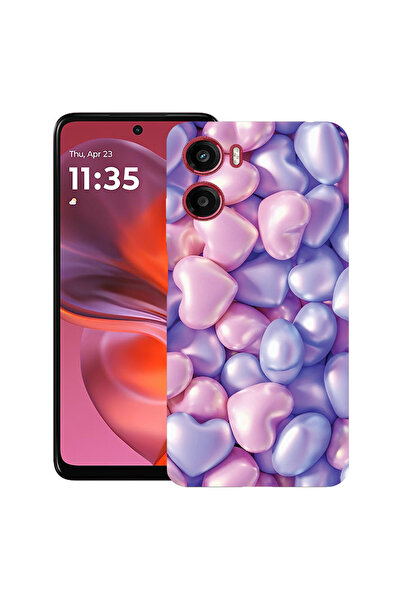 bestcase Carcasă ultra subțire TPU pentru Motorola Moto G06, inimioare colora...