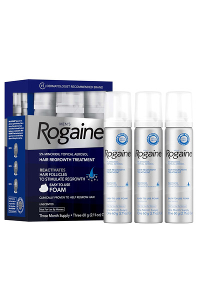 Rogaine Men’s 5%, for Men Foam, Clinically Proven Regrowth, Topical Hair Loss 3-Month Supply,