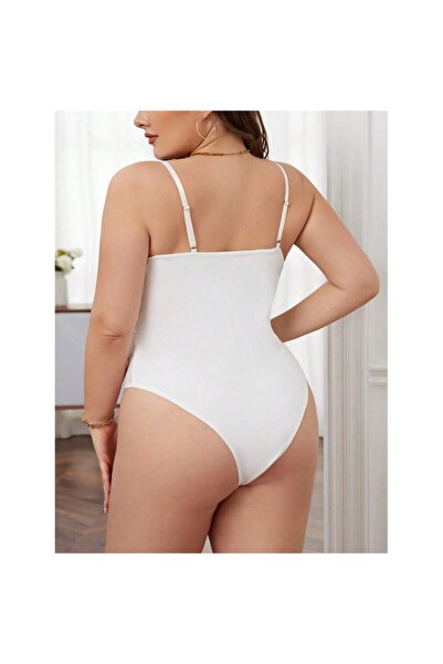 FITINT Lace Bodysuit Plus Size White 371