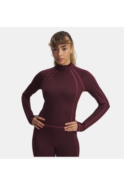 Under Armour Kadın UA Coldgear Textured Yarım Fermuarlı Uzun Kollu T-Shirt 60...