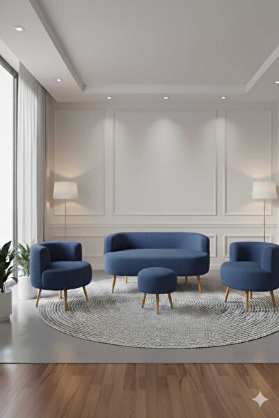 eda hacıoğlu edam bedding group Modern Tasarımlı Teddy Kumaşlı 4'lü Oturma Grubu