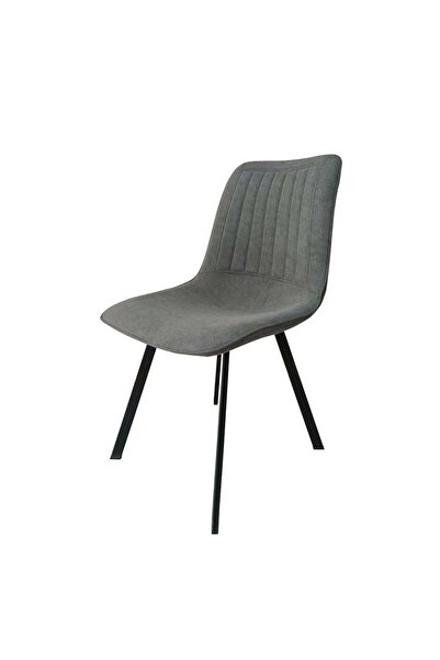 Danube Home V2 Alleria Dining Chair Set of 2 - Stylish Grey/Black Upholstered Metal Chairs for Dining Room