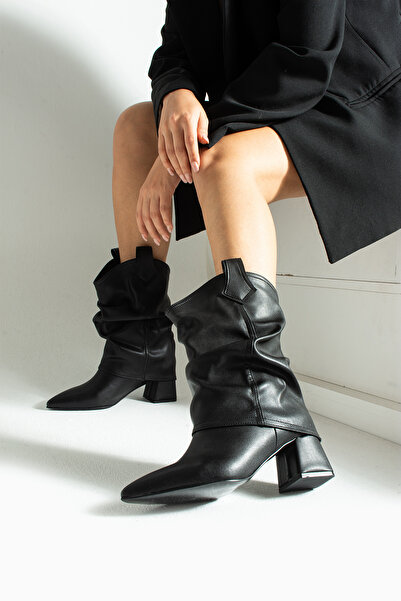 DUXAL SHOES Μπότες με τακούνι Kai Western Style με λεπτομέρεια με κορδόνια