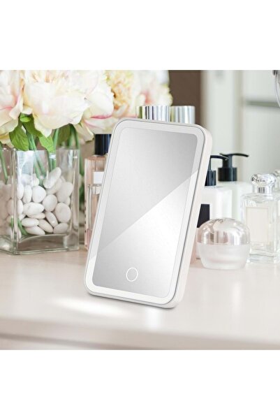 HyMark Araç İçi Dokunmatik Led Işıklı 3 Modlu Makyaj Aynası Kısılabilir Şarjl...