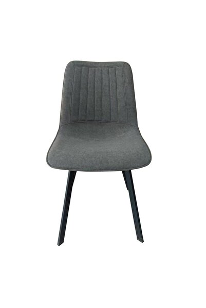Danube Home V2 Alleria Dining Chair Set of 2 - Stylish Grey/Black Upholstered Metal Chairs for Dining Room