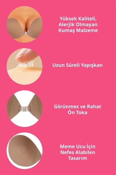 Cottonhill Ten Askısız Straplez Yapışkan Damla Sütyen