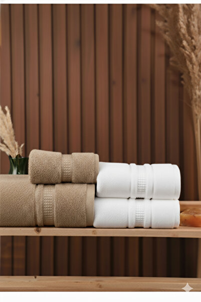 Özdilek 4 Adet Colourist Havlusu 30x50 cm beyaz toprak